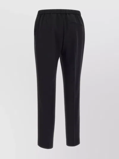 Theory Pull On Cropped Trousers With Front Pleats In Black