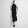 Theory Pull-on Midi Skirt In Rib Knit In Black Multi