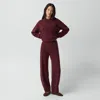 Theory Pull-on Pant In Felted Wool Cashmere In Burgundy