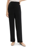Theory Black Pants With Elastic Drawstring Waist And Pences On The Front In Tech Fabric Woman