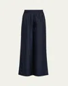Theory Pull-on Silk Track Pants In Blue