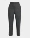 Theory Pull-on Slim Wool Trousers In Gray