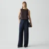 Theory Pull-on Track Pant In Mod Silk Twill In Blue