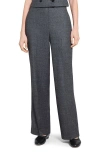 Theory Pull-on Virgin Wool Wide Leg Pants In Black