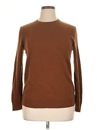 Pre-owned Theory Pullover Sweater In Brown