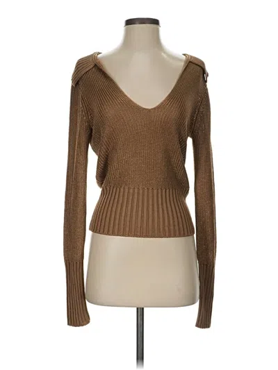 Pre-owned Theory Pullover Sweater In Brown