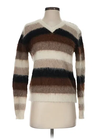 Pre-owned Theory Pullover Sweater In Brown