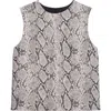 Theory Python Print Wool Blend Shell Top In Brown