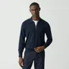 Theory Quarter-zip Polo Sweater In Light Bilen In Baltic