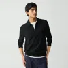 Theory Quarter-zip Polo Sweater In Light Bilen In Black