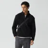 Theory Quarter-zip Sweatshirt In Dynamic Wool In Black