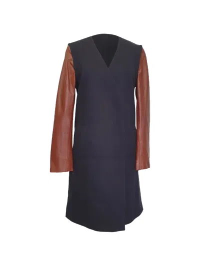 Pre-owned Theory Quennel Long-sleeve Coat In Blue