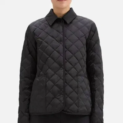 Theory Quilted Shirt Jacket In Black