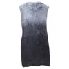 Theory Rabbit Fur Gradient Fur Vest Jacket In Blue