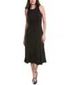 Theory Sleeveless Fit-and-flare Dress In Admiral Crepe In Black