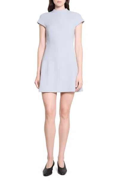Theory Raglan Mock Neck Shift Minidress In Blue