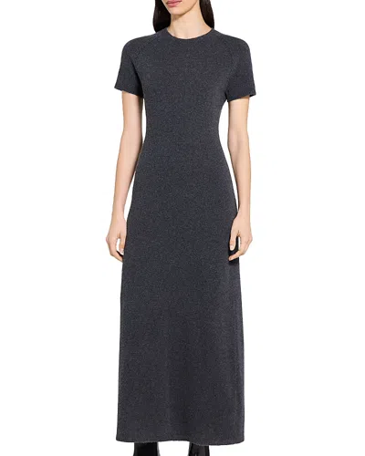 Theory Raglan Sleeve Sweater Dress In Wool Blend In Gray