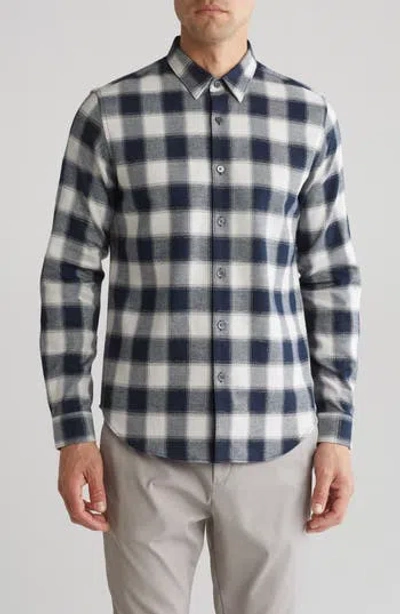 Theory Rammy Flannel Cotton Button-up Shirt In Eclipse/plush