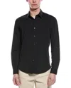 Theory Sylvain Nd Structure Knit Button-up Shirt In Black
