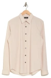 Theory Rammy Poplin Button-up Shirt In Taupe - Qe0