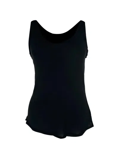 Pre-owned Theory Raw-edge Tank Top In Black