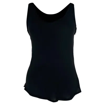 Pre-owned Theory Raw-edge Tank Top In Black Silk