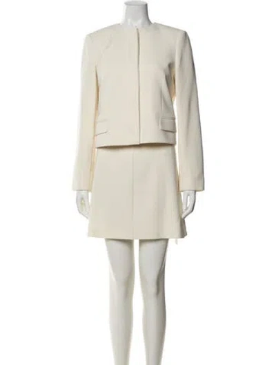 Pre-owned Theory Raw-edge Trim Pantsuit In Neutral