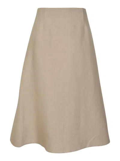Theory Rear Zip Flared Skirt In Sand
