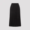 Theory Pleated Wool-blend Flannel Midi Skirt In Black