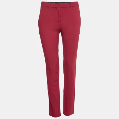 THEORY RED CREPE TROUSERS