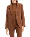 Theory Reece Leather Two Button Blazer In Brown