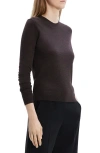 Theory Regal Merino Wool Knit Crewneck Top In Mink Melange