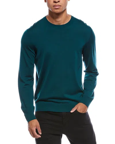 Theory Regal Crewneck Wool Sweater In Green