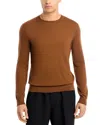 Theory Regal Merino Crewneck Sweater In Brown