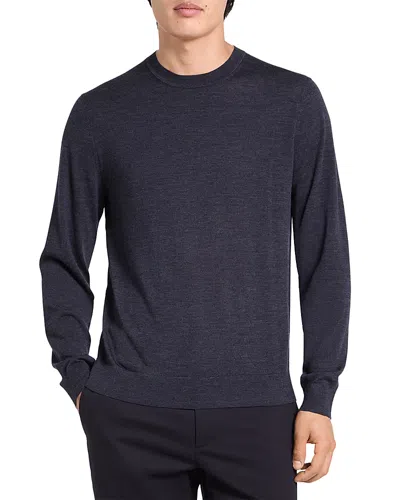 Theory Regal Merino Crewneck Sweater In Blue