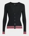 Theory Regal Merino Tipped Cardigan In Npstlm/bpk