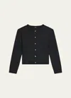 Theory Crewneck Cardigan In Cable Knit Linen In Nwpstlmel