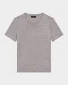 Theory Regal Merino Wool Short-sleeve Crew T-shirt In Gray