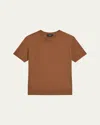 Theory Regal Merino Wool Short-sleeve Crew T-shirt In Brown