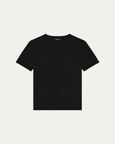 THEORY REGAL MERINO WOOL SHORT-SLEEVE CREW T-SHIRT
