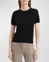Theory Crewneck Wide-sleeve T-shirt In Black
