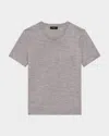 Theory Regal Merino Wool Short-sleeve Crew T-shirt In Gray