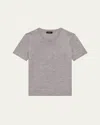 Theory Regal Merino Wool Short-sleeve Crew T-shirt In Lt Htr Gry