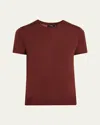 Theory Regal Merino Wool Short-sleeve Crew T-shirt In Red