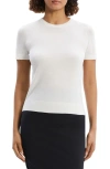 Theory Regal Short Sleeve Wool Sweater In White