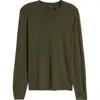 Theory Crewneck Sweater In Regal Wool In Hunter Green