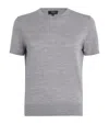 Theory Cashmere Sweater With Short Sleeves In Grey