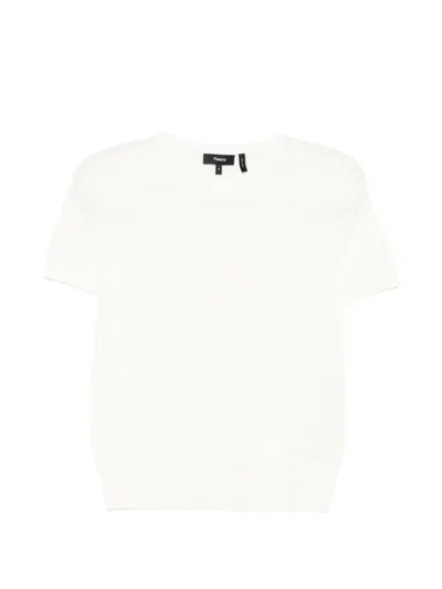 Theory Regal Wool T-shirt In White