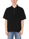 Theory Black Wool Long Sleeve Polo In Black