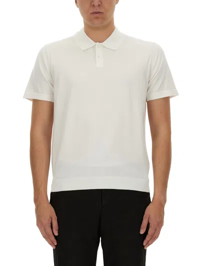Theory Bron Cotton Regular Fit Polo Shirt In White